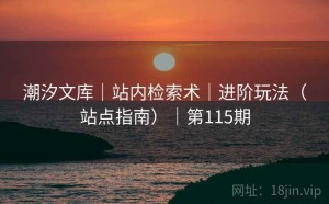 潮汐文库｜站内检索术｜进阶玩法（站点指南）｜第115期