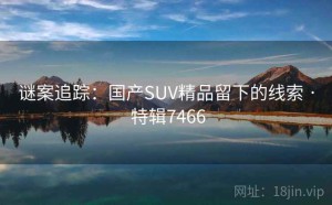 谜案追踪：国产SUV精品留下的线索 · 特辑7466
